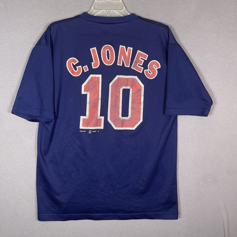 Atlanta Braves Chipper Jones Jersey Mens M/L MLB Authentic Mesh Navy Vintage